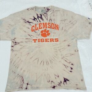 Clemson Tigers Russell Purple Tie Dye T Shirt Men's Size XL
